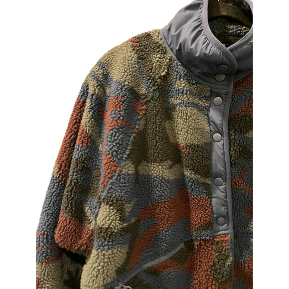 Free People FP Movement Rocky Ridge Camouflage Fleece Jacket Size Large Blue - Picture 4 of 8
